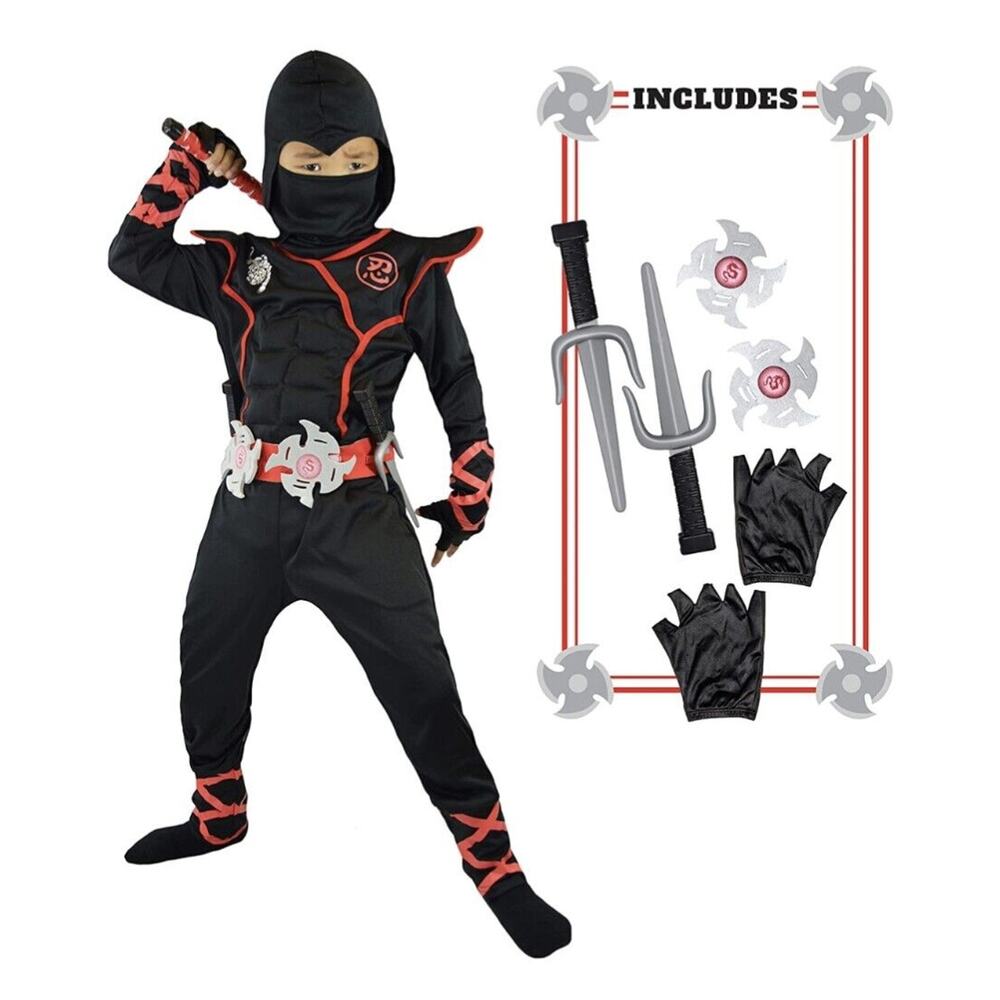 Spooktacular Creations‎ Boys Ninja Deluxe Costume for Kids Black XXL